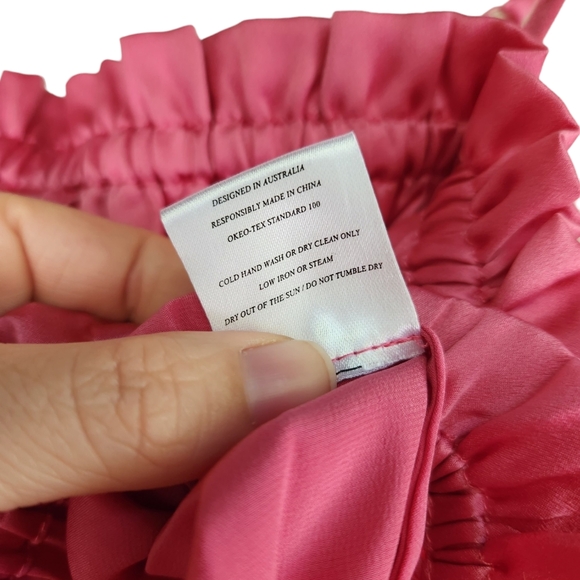 Pink Ruched 100% Silk Crop Top - Picture 9 of 9